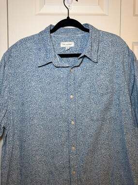 Free Assembly Button-Up Shirt Size 2XL Blue Floral Short Sleeve Casual